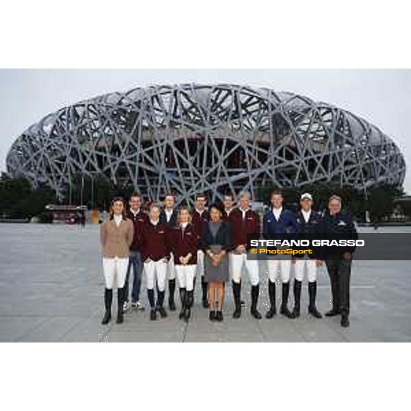 Group photo picture of Organizers of Longines Beijing Masters and International Riders Beijing, Bird\'s Nest 11th October 2019 Ph.Stefano Grasso/LBM