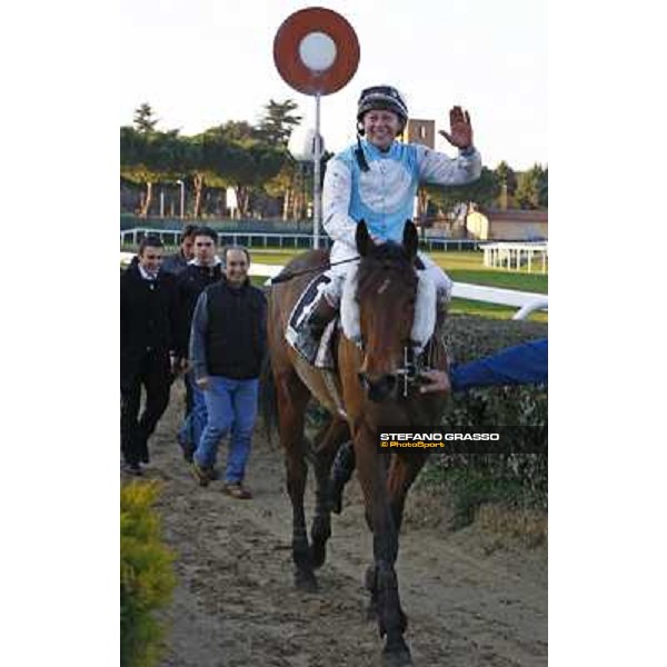 Paul A.Johnson on Luci a Capannelle after winning the Premio Criterium d\' Inverno Rome, 7th february 2010 ph. Stefano Grasso