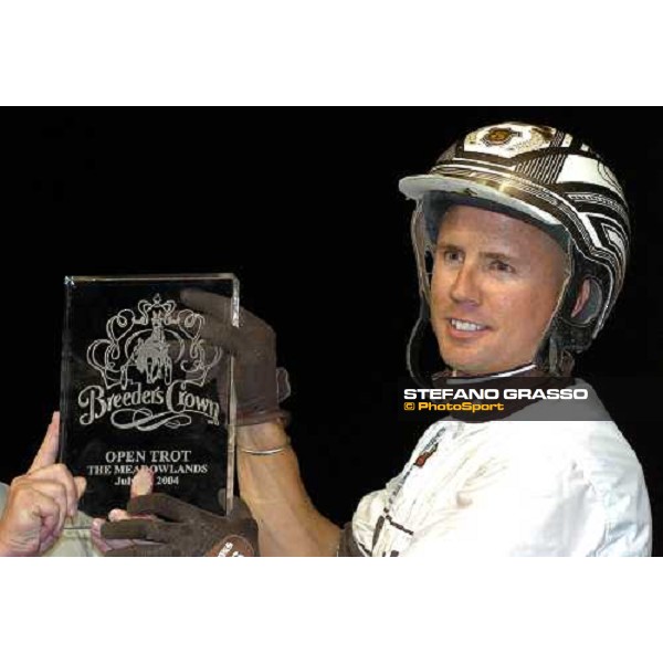 040801 Meadowlands, USA. Brian Sears after the victory with H.P.Paque in the Breeders\' Crown Photo:Thomas Blomqvist