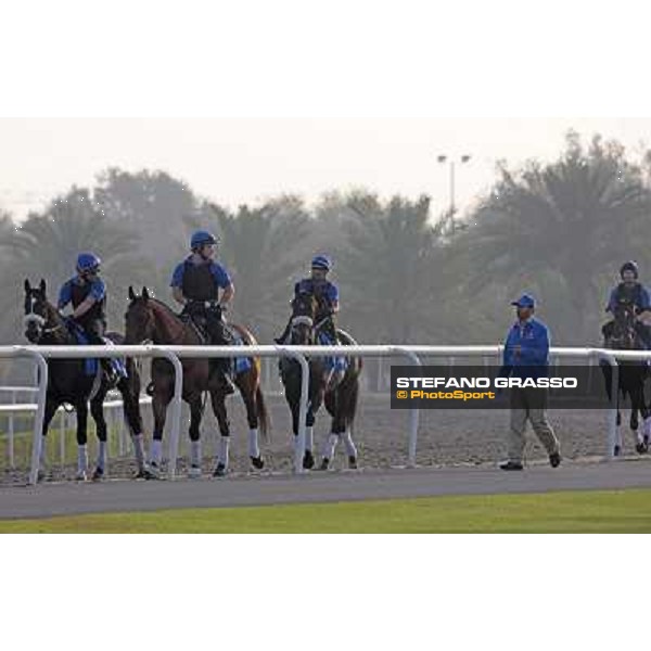 Saeed Bin Suroor gives some instructions to a group of riders at Al Quoz racing stable during the Godolphin Media Morning Dubai - Al Quoz, 24th march 2010 ph. Stefano Grasso