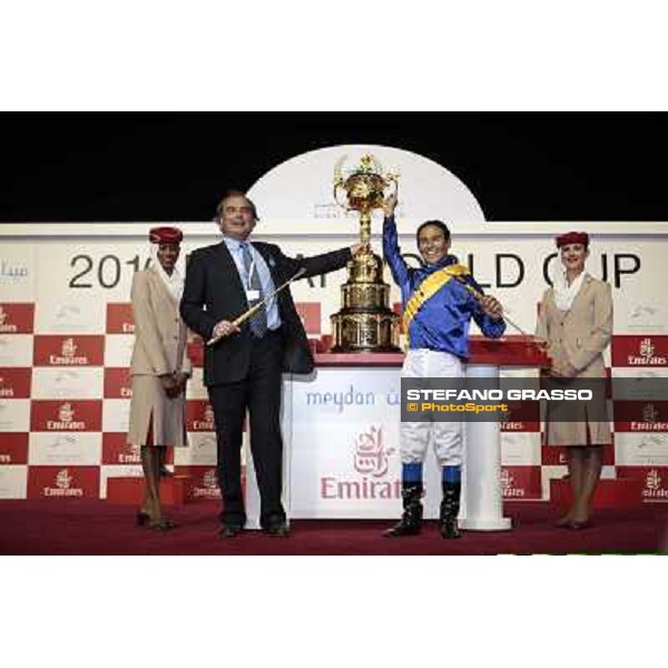 Pascal Bary and Tiago Pereira celebrate on the podium after winning the Dubai World Cup Dubai - Meydan, 26th march 2010 ph. Stefano Grasso