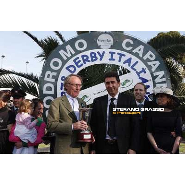 Tiziano Baggio and Diego Romeo during the prize giving ceremony of the 127° Derby Italiano Rome, 8th may 2010 ph. Stefano Grasso