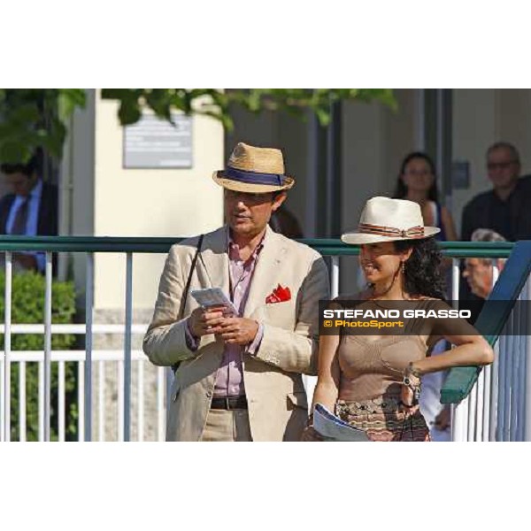 The Duke with his wife watching the horses parading in the paddock Milan - San Siro racetrack, 4th july 2010 ph. Stefano Grasso