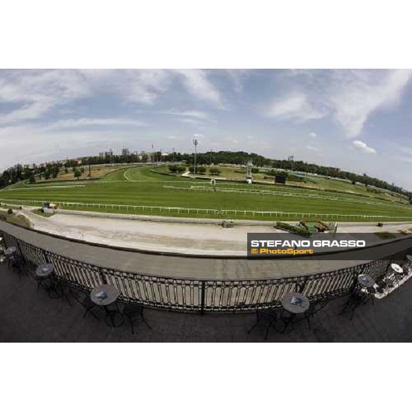 a panoramic view of San Siro galopp racetrack shooted from the roof terrace Mllan - San Siro, 13th june 2010 ph. Stefano Grasso