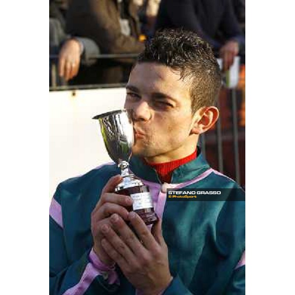 a close up for Umberto Rispoli after winning the Premio Lydia Tesio Rome, Capannelle racetrack 24th oct. 2010 ph. Stefano Grasso