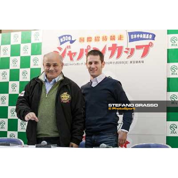 the trainer Vittorio Caruso and jockey Mirco Demuro during the press conference at Fuchu racecourse Tokyo, 25th nov. 2010 ph. Stefano Grasso