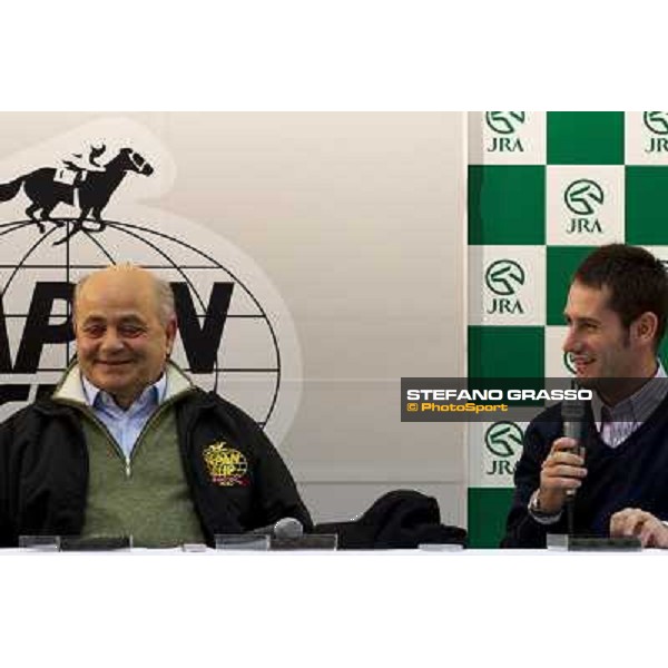 the trainer Vittorio Caruso and jockey Mirco Demuro during the press conference at Fuchu racecourse Tokyo, 25th nov. 2010 ph. Stefano Grasso