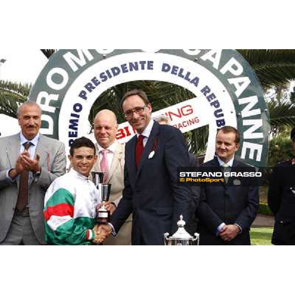 Umberto Rispoli on Estejo wins the Premio Presidente della Repubblica - GBI Racing Rome - Capannelle racetrack, 15th may 2011 ph.Stefano Grasso