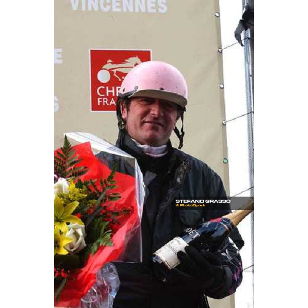Stephane Levoy winner with Kuza Viva of Prix du Luxembourg Paris Vincennes, 29th january 2005 ph. Stefano Grasso
