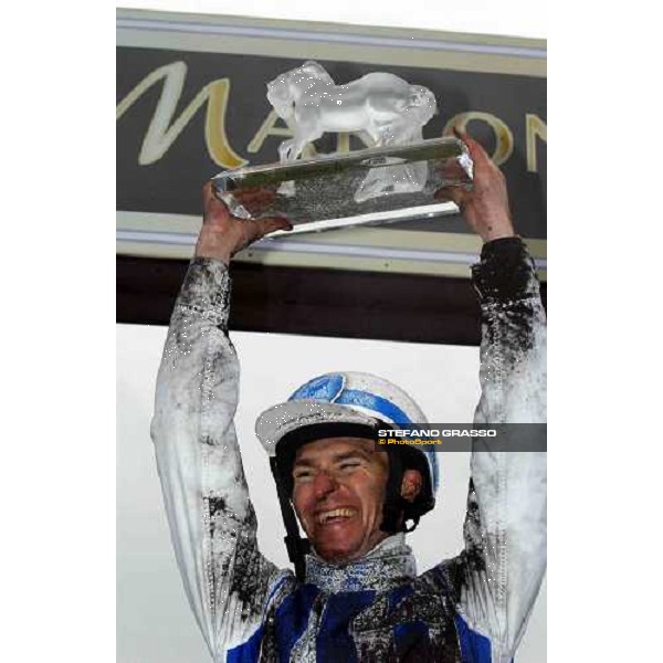 Christophe Gallier winner of 84° Gran Prix d\'Amerique with Jag de Bellouet PAris Vincennes, 30th january 2005 ph. Stefano Grasso