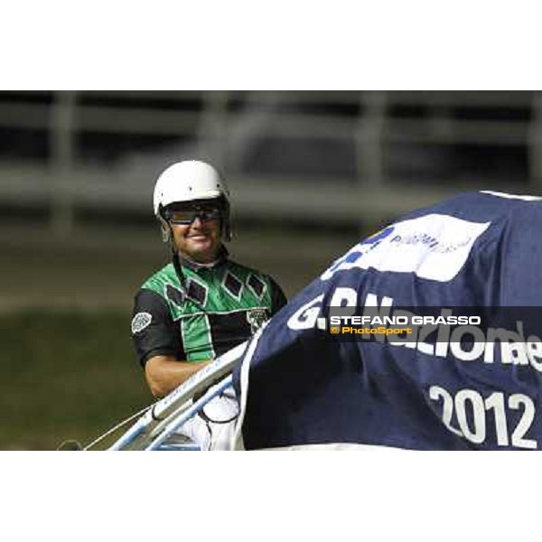 Enrico Bellei after winning the Gran Premio Nazionale Filly Milano - San Siro trot racecourse, 30th june 2012 ph.Stefano Grasso