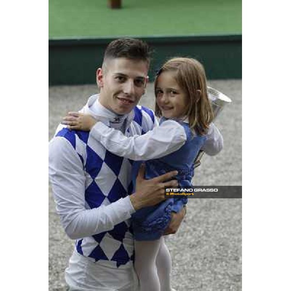 Cristian Demuro and Mirco\'s daughter Milano - San Siro racecourse, 30th sept.2012 ph.Stefano Grasso