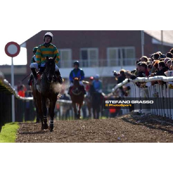 a disappointed A.P.Mc Coy on Baracouda (2nd on the line) comes back to the winner enclosure of The Ladbrokes Hurdle Race Cheltenham - The Festival 3rd day , 17th march 2005 ph. Stefano Grasso
