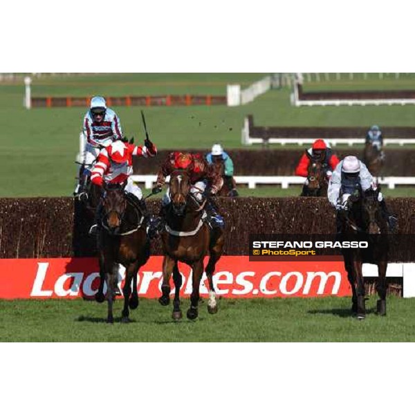 Ruby Walsh on Thisthatandtother ,1st from left, winner of The Daily Telegraph Trophy - Steeple Chase, engaged with Fondmort and Ratghar Beau Cheltenham - The Festival 3rd day , 17th march 2005 ph. Stefano Grasso
