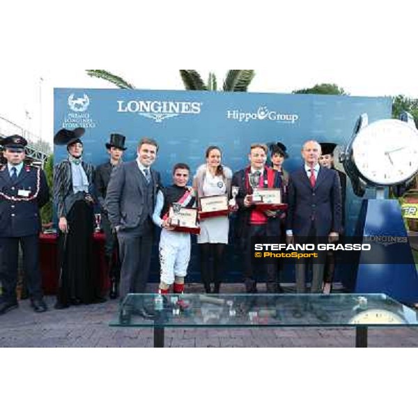 The prize giving of the Gran Premio Longines Lydia Tesio won by Andrea Atzeni on Sortilege Rome, Capannelle racecourse 28th october 2012 ph.Stefano Grasso
