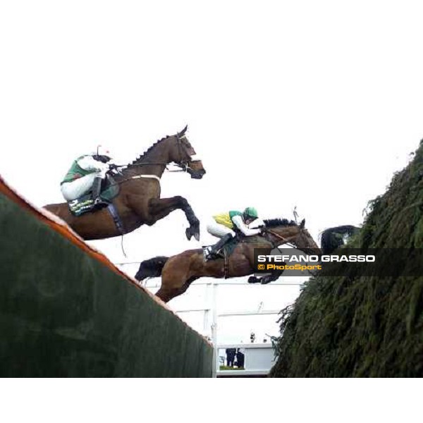 Hedgehunter leads Montys Pass over the Chair Liverpool Aintree 9th april 2005 ph. Bill Selwyn