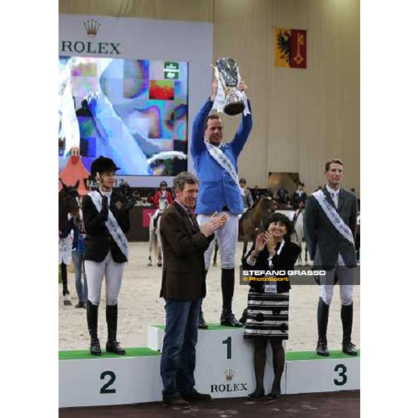 Prize giving ceremony for Christian Ahlmann winner with Taloubet Z win of the Rolex IJRC Top Ten 2012 Geneve,7th dec.2012 ph.Stefano Grasso