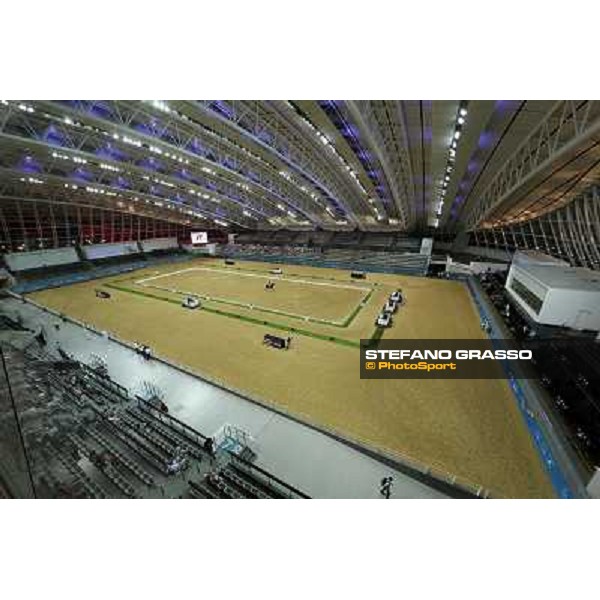 DOHA - Al Shakab - Dressage Individual Grand Prix - a wide view of the indoor arena. Doha,29th march 2013 ph.Stefano Grasso