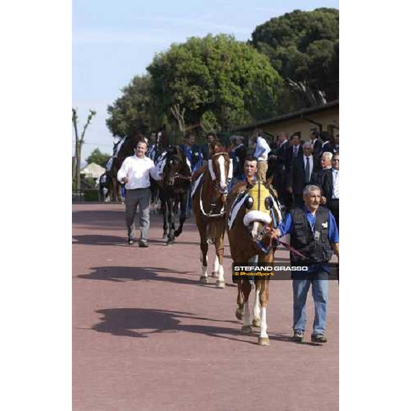 horses enter in the parade ring of Derby Rome Capannelle Derby Day Rome, 22th may 2005 ph. Stefano Grasso