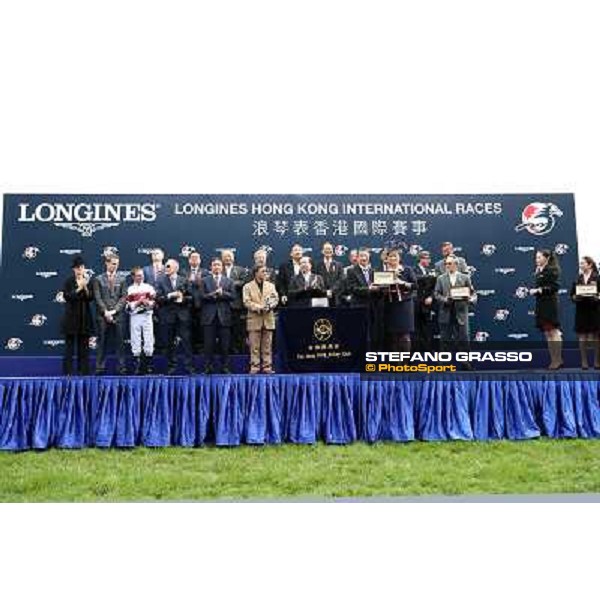 Zac Purton and Dominant win the Longines Hong Kong Vase - The Prize giving ceremony Hong Kong-Sha Tin racecourse,8th dec.2013 ph.Stefano Grasso/Longines