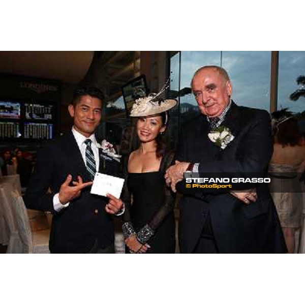 The Longines Hong Kong International Races - Fashion and Races - Walter von Kanel with Sherie Legrix, appointed most elegant lady of the day, and Aaron Kwok Hong Kong-Sha Tin racecourse,8th dec.2013 ph.Stefano Grasso/Longines