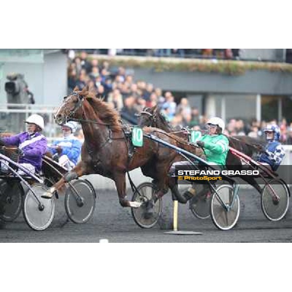 Marco Smorgon and Oropuro Bar during the start of the Prix du Luxembourg Paris - Vincennes, 25th jan.2014 ph.Stefano Grasso