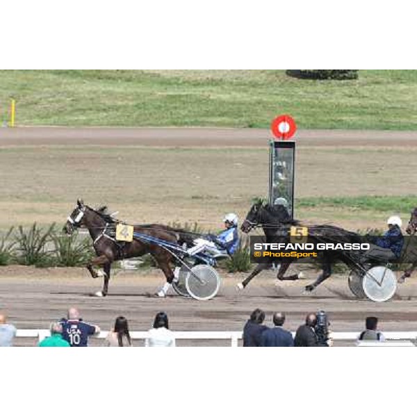Alessandro Marucci with Sognador Ans wins the 1st race at the new trot racetrack at Rome Capannelle Rome, Capannelle racecourse 9th april 2014 ph.Stefano Grasso