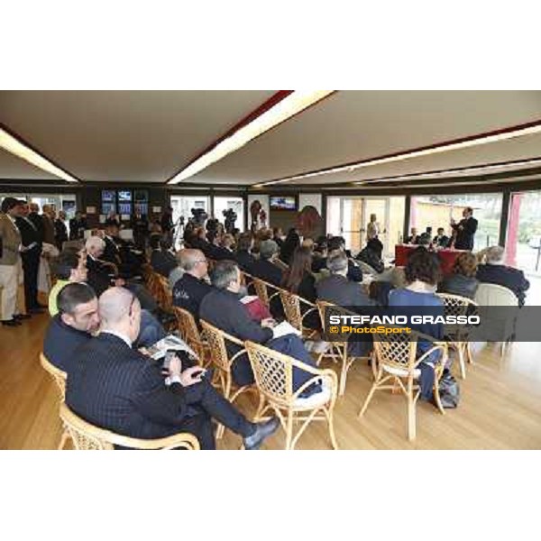 The press conference for the opening of the new trot racetrack Rome, Capannelle racecourse 9th april 2014 ph.Stefano Grasso