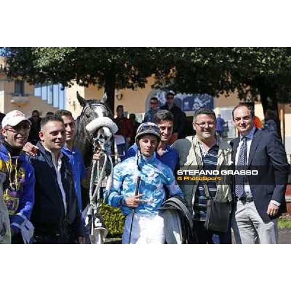the winning connection of Rainbow Angel winners of the Premio Amur - Stefano Luciani Rome, Capannelle racecourse,11th april 2014 ph.Domenico Savi/Grasso