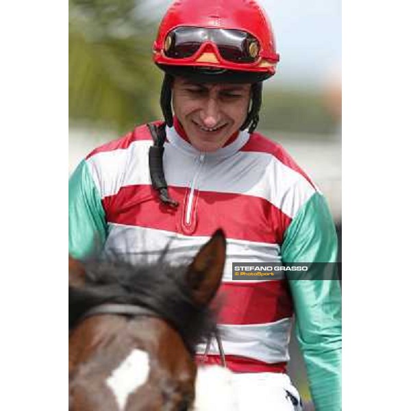 Carlo Fiocchi on Fantastic Horse after winning the Premio Godetia Rome, Capannelle racecourse 13th april 2014 ph.Stefano Grasso