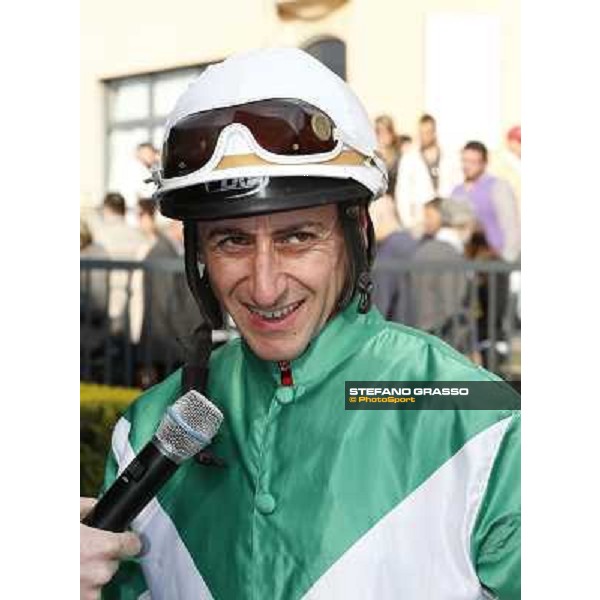 Carlo Fiocchi after winning the Premio UNPCPS Rome, Capannelle racecourse 13th april 2014 ph.Domenico Savi/Grasso