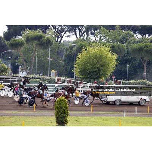 The start of the Gram Premio Antonio Carena Rome - Capannelle trot racecourse,29th june 2014 ph.Stefano Grasso/HippoGroup Roma Capannelle