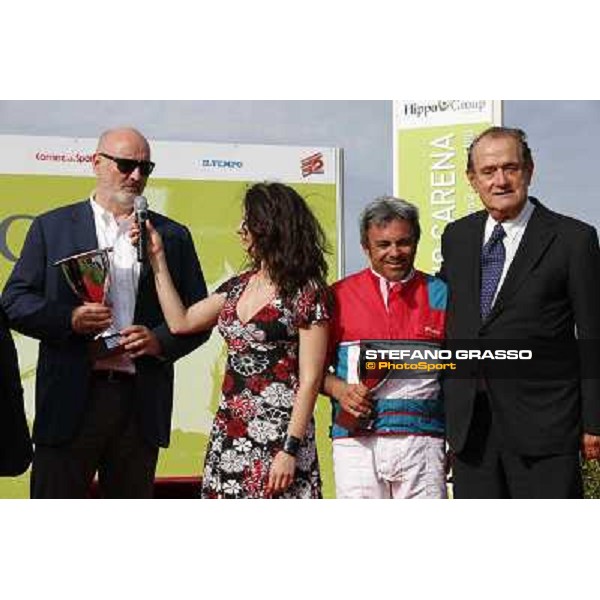 The prize giving ceremony of the Gran Premio Antonio Carena Rome - Capannelle trot racecourse,29th june 2014 ph.Stefano Grasso/HippoGroup Roma Capannelle