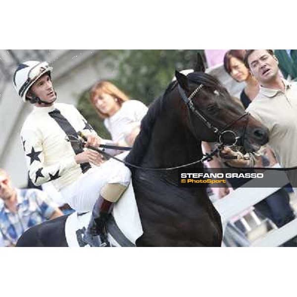 Claudio Colombi on Mujas - Premio Marchese Ippolito Fassati Milano-San Siro Racecourse,28th sept.2014 ph.Stefano Grasso/Trenno srl