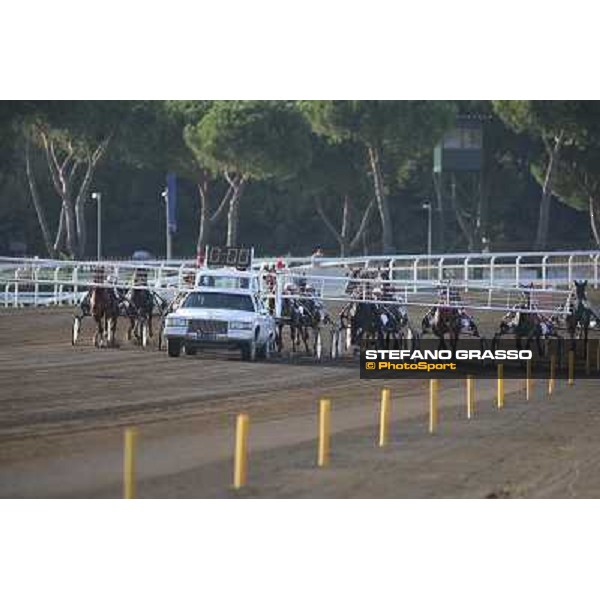 Rome Capannelle Racecourse 5th october 2014 87° Derby del Trotto 10eLotto Start of the Derby photo Domenico Savi/GRASSO