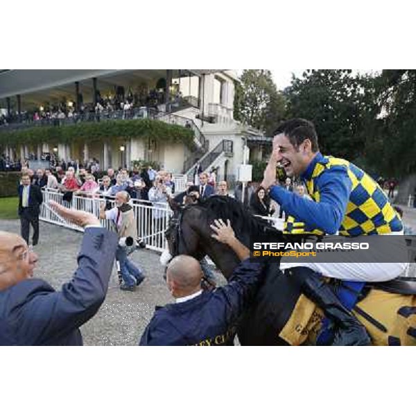 Gran Premio del Jockey Club Fabio Branca on Dylan Mouth and Felice Villa Milano,San Siro racecourse 19 otct.2014 photo Stefano Grasso/Trenno srl