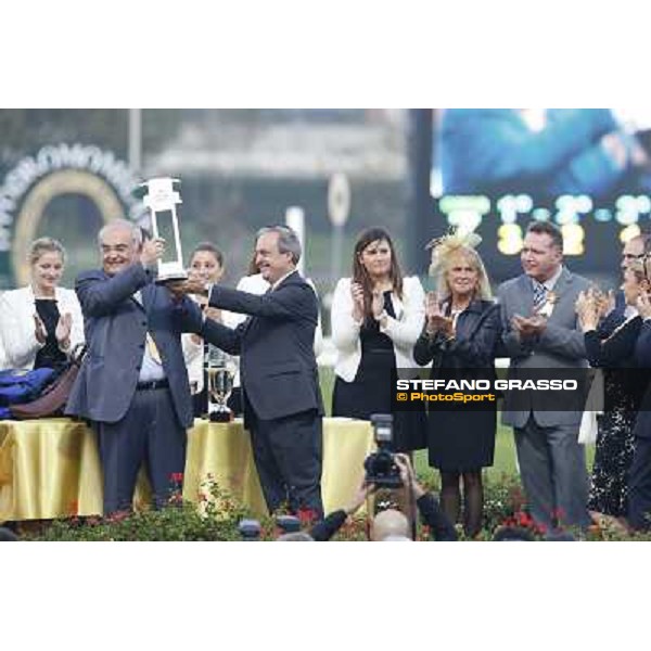 The prize giving ceremony of the Gran Premio del Jockey Club Milano,San Siro racecourse 19 otct.2014 photo Stefano Grasso/Trenno srl