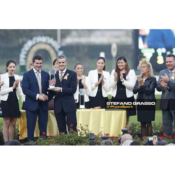 The prize giving ceremony of the Gran Premio del Jockey Club Milano,San Siro racecourse 19 otct.2014 photo Stefano Grasso/Trenno srl