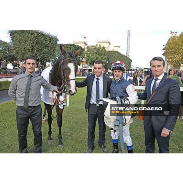 Olivier Peslier,Cape Magic and their connection after winning the Premio Conte Felice Scheibler Roma.Capannelle racecourse 26th october 2014 ph.Stefano Grasso