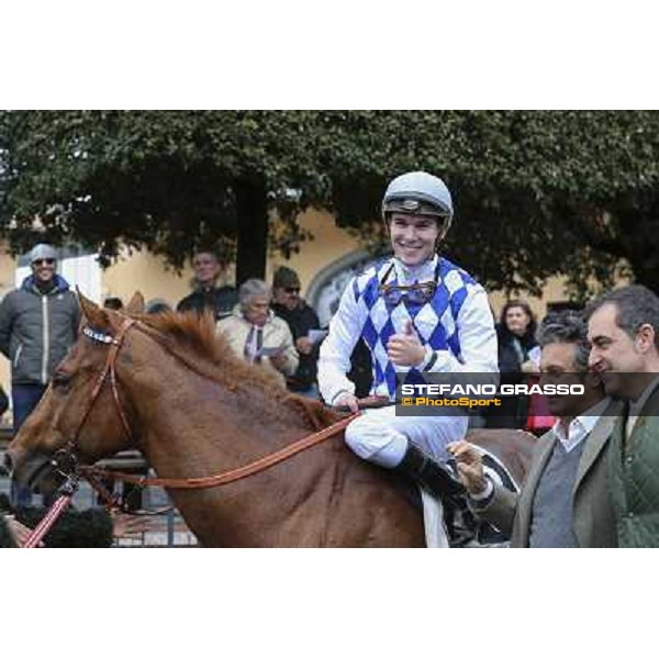 31 gennaio 2015 ROMA - Capannelle racecourse - Oliver Wilson on Traditional Chic wins the Premio Sansonetto photo Domenico Savi/GRASSO
