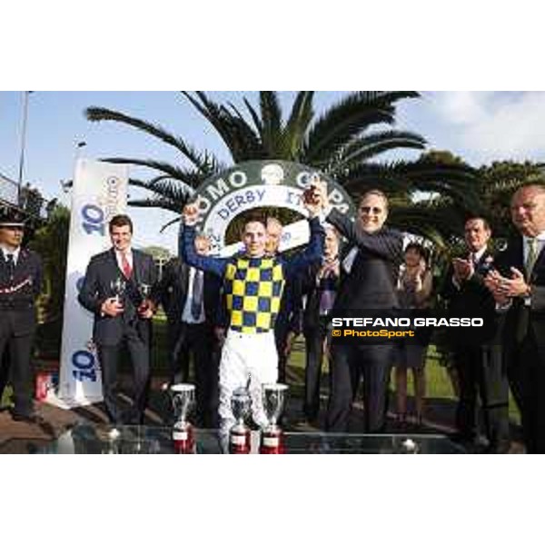 Cristian Demuro on Goldstream wins the 132° Derby Italiano 10 e Lotto Roma,Capannelle racecourse 17th may 2015 ph.Stefano Grasso/Hippogroup Roma Capannelle