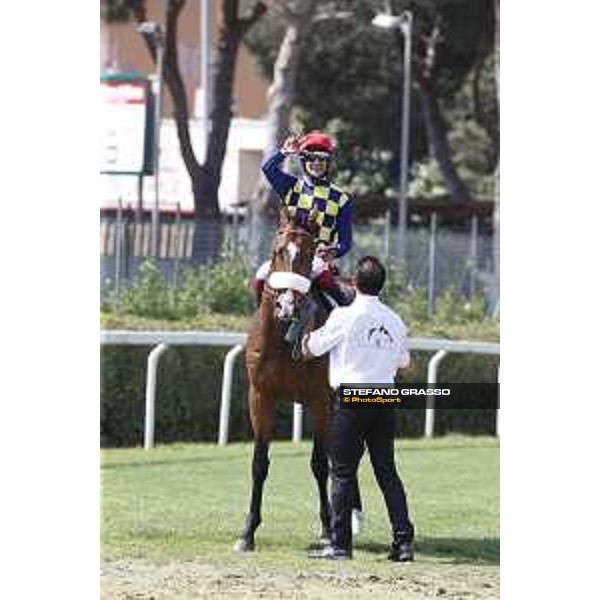 Premio Carlo D\'Alessio Fabio Branca on Dylan Mouth Rome,Capannelle racecourse 17th may 2015 ph.Stefano Grasso