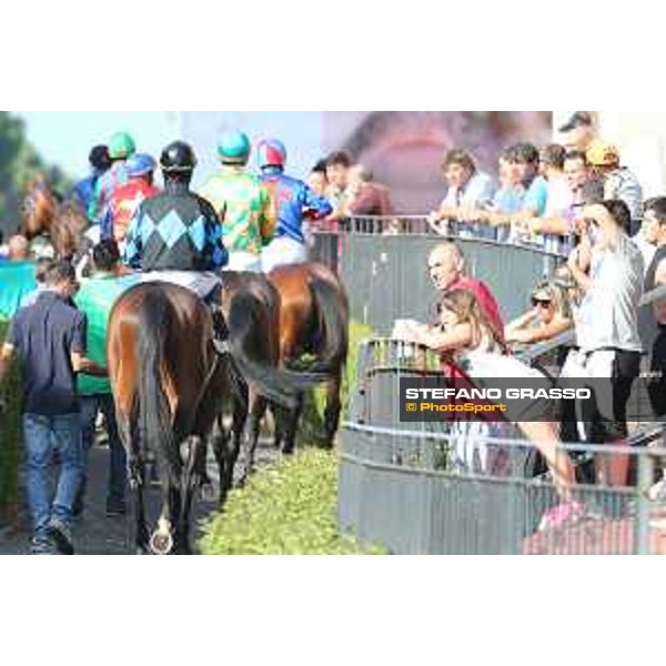 Horses and jockeys go to the starting gate Roma - Capannelle racecourse,2nd june 2015 ph.Stefano Grasso
